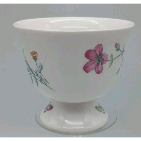 Nantucket Home Footed Tea Cup Botanical Flower Butterfly Floral Delicate - Picture 2 of 8